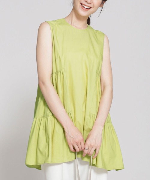 NANO universe（ナノユニバース）の「タイプライターティアードブラウス ノースリーブ（シャツ/ブラウス・レディース・ブラック/オフホワイト/イエロー・38/36）」の13枚目の写真