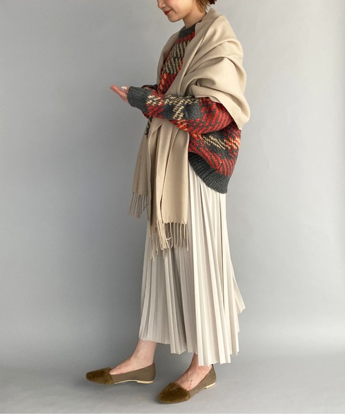 PICCIN（ピッチン）の「大判無地ストール（ストール/ショール・レディース・ライトベージュ/ライトグレー/アイボリー/ブルー・FREE）」の19枚目の写真