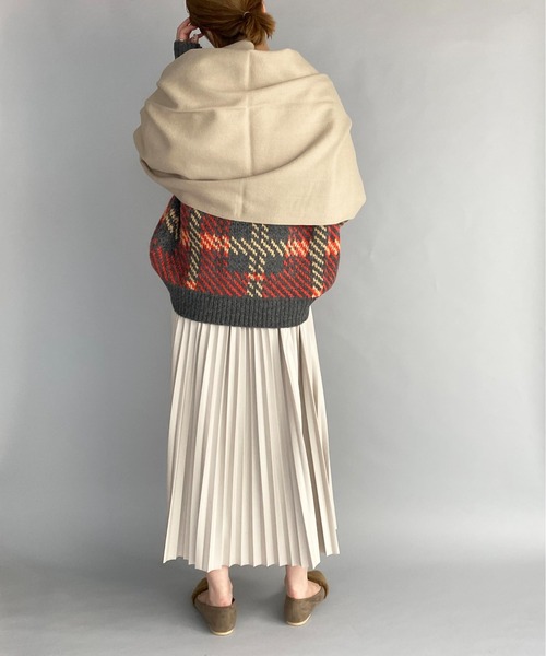 PICCIN（ピッチン）の「大判無地ストール（ストール/ショール・レディース・ライトベージュ/ライトグレー/アイボリー/ブルー・FREE）」の20枚目の写真