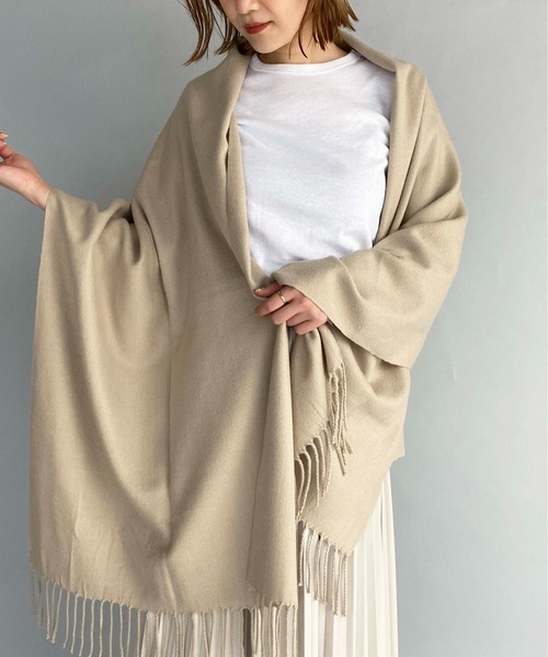 PICCIN（ピッチン）の「大判無地ストール（ストール/ショール・レディース・ライトベージュ/ライトグレー/アイボリー/ブルー・FREE）」の22枚目の写真