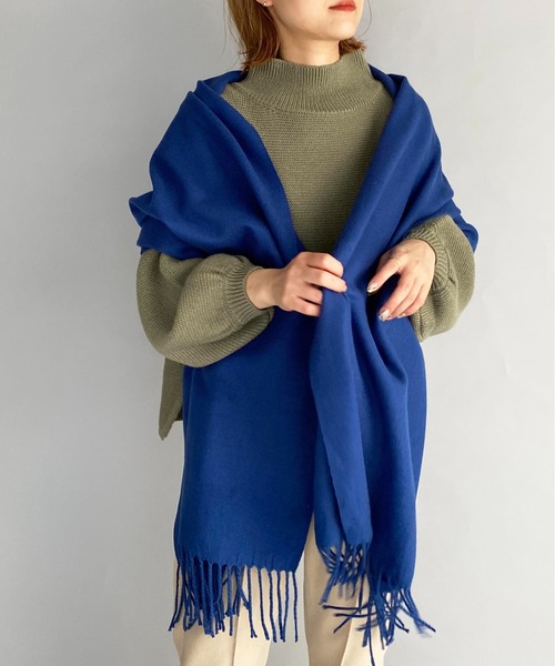 PICCIN（ピッチン）の「大判無地ストール（ストール/ショール・レディース・ライトベージュ/ライトグレー/アイボリー/ブルー・FREE）」の9枚目の写真