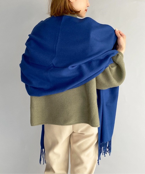 PICCIN（ピッチン）の「大判無地ストール（ストール/ショール・レディース・ライトベージュ/ライトグレー/アイボリー/ブルー・FREE）」の10枚目の写真