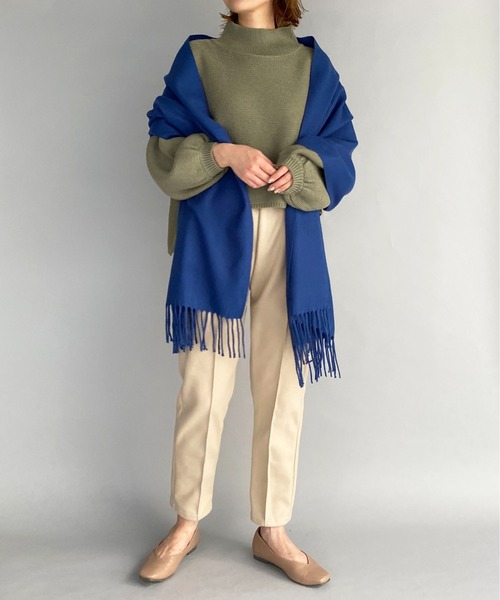 PICCIN（ピッチン）の「大判無地ストール（ストール/ショール・レディース・ライトベージュ/ライトグレー/アイボリー/ブルー・FREE）」の12枚目の写真