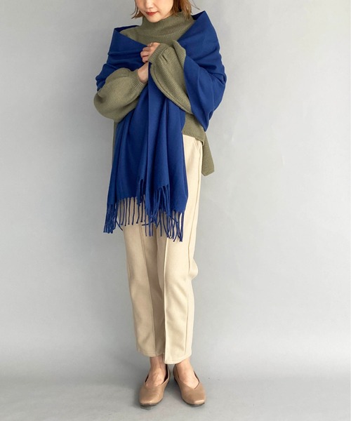 PICCIN（ピッチン）の「大判無地ストール（ストール/ショール・レディース・ライトベージュ/ライトグレー/アイボリー/ブルー・FREE）」の14枚目の写真