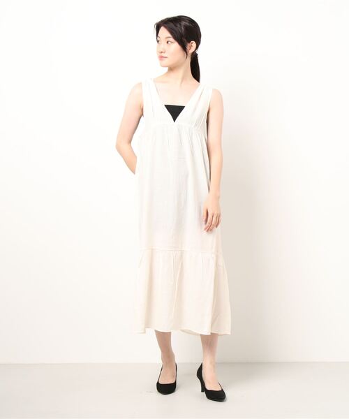 ehka sopo（エヘカソポ）の「ノースリワッシャーワンピース（ワンピース・レディース・ブラウン/キナリ/グリーン・ﾌﾘ-）」の2枚目の写真