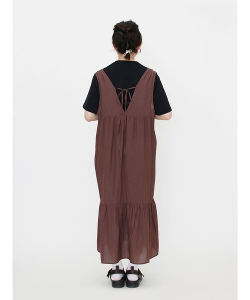 ehka sopo（エヘカソポ）の「ノースリワッシャーワンピース（ワンピース・レディース・ブラウン/キナリ/グリーン・ﾌﾘ-）」の10枚目の写真