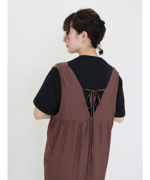 ehka sopo（エヘカソポ）の「ノースリワッシャーワンピース（ワンピース・レディース・ブラウン/キナリ/グリーン・ﾌﾘ-）」の11枚目の写真