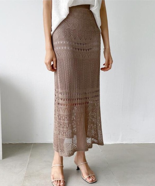 Bifrost（ビフレスト）の「クロシェロングスカート（スカート・レディース・ブラック/モカ/ベージュ・F）」の3枚目の写真