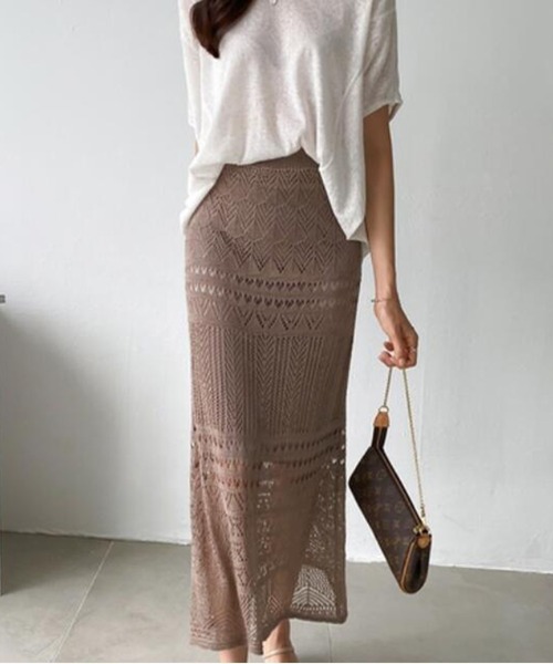 Bifrost（ビフレスト）の「クロシェロングスカート（スカート・レディース・ブラック/モカ/ベージュ・F）」の11枚目の写真