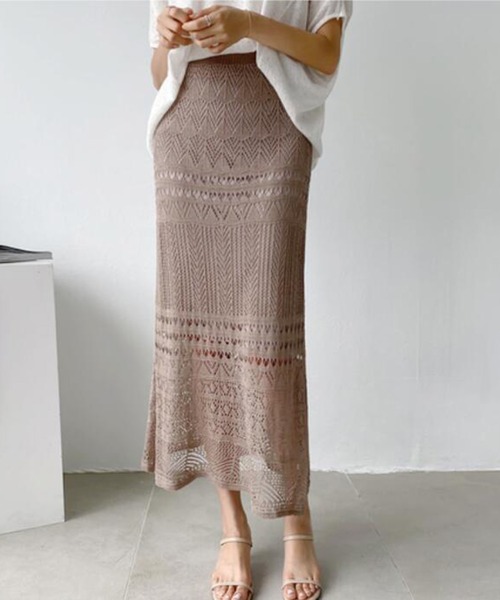 Bifrost（ビフレスト）の「クロシェロングスカート（スカート・レディース・ブラック/モカ/ベージュ・F）」の9枚目の写真