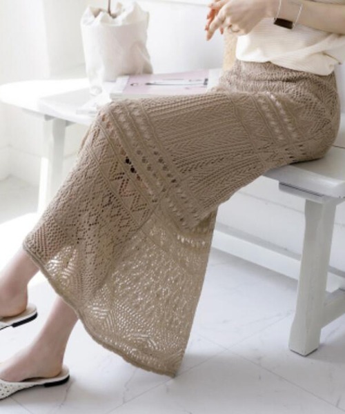 Bifrost（ビフレスト）の「クロシェロングスカート（スカート・レディース・ブラック/モカ/ベージュ・F）」の10枚目の写真