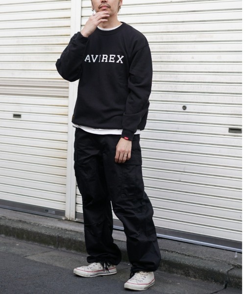 AVIREX(アヴィレックス)の「【直営店限定】カレッジ ロゴ スウェット / COLLEGE LOGO SWEAT / アヴィレックス / AVIREX(スウェット・メンズ・ブラック/グレー・MEDIUM/LARGE/X-LARGE)」の4枚目の写真