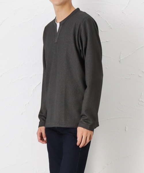 Mossimo(モッシモ)の「mossimo モッシモ ストライプ レイヤード長袖Tシャツ(Tシャツ/カットソー・メンズ・レッド/グレー/ブラック/ネイビー・L/XL/M)」の7枚目の写真