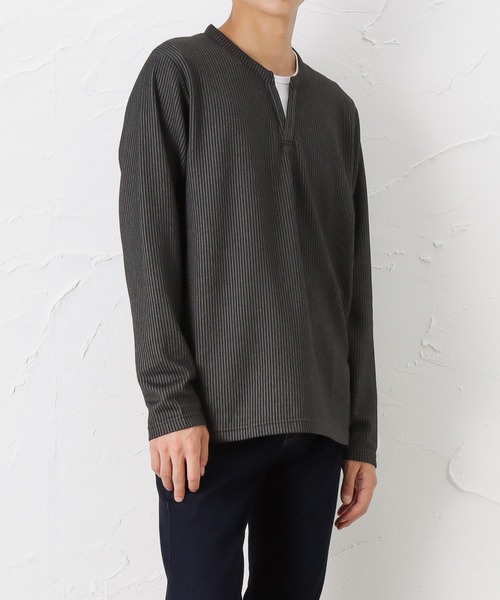 Mossimo(モッシモ)の「mossimo モッシモ ストライプ レイヤード長袖Tシャツ(Tシャツ/カットソー・メンズ・レッド/グレー/ブラック/ネイビー・L/XL/M)」の11枚目の写真