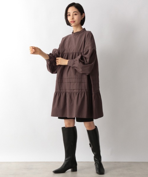 LOWRYS FARM(ローリーズファーム)の「タックティアードチュニックLS 235986(シャツ/ブラウス・レディース・ホワイト/ブラック/ブラウン・FREE)」の8枚目の写真