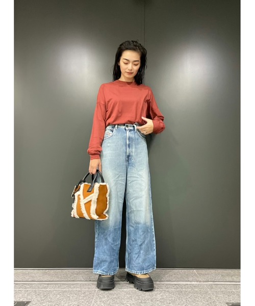 DIESEL（ディーゼル）の「レディース Tシャツ トップス カットソー ロンT  ルーズ スーパーリラックス（Tシャツ/カットソー・レディース・ブルー/グレー/ブラウン・LARGE/SMALL/X-SMALL/MEDIUM）」の18枚目の写真