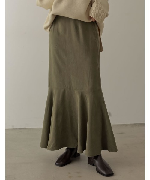 Re:EDIT（リエディ）の「ピーチスキンマーメインドスカート（スカート・レディース・モカ/レッド/イエロー/カーキ/ブラック・MEDIUM/LARGE/AS/TALL/AM）」の3枚目の写真