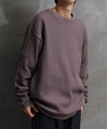【JOKER】ビッグワッフルオーバーサイズスウェットトレーナー 春服