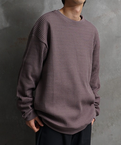 JOKER(ジョーカー)の「【JOKER】ビッグワッフルオーバーサイズスウェットトレーナー 春服(スウェット・メンズ・オフホワイト/ラベンダー/ブラック/ネイビー/グリーン・M/XL/L)」の1枚目の写真