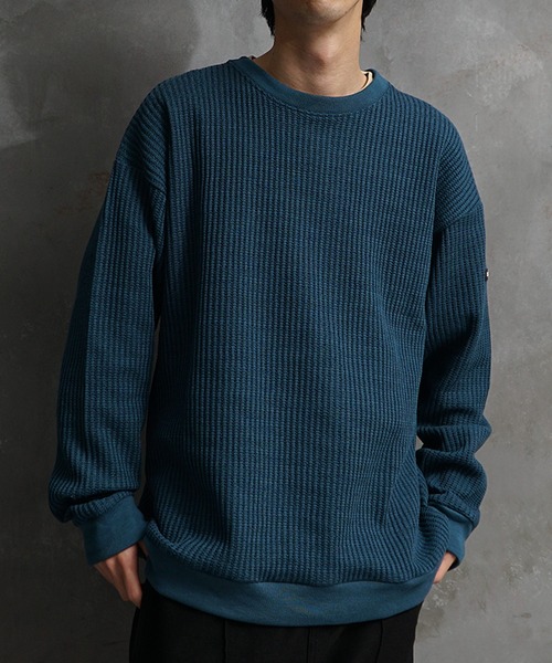JOKER(ジョーカー)の「【JOKER】ビッグワッフルオーバーサイズスウェットトレーナー 春服(スウェット・メンズ・オフホワイト/ラベンダー/ブラック/ネイビー/グリーン・M/XL/L)」の5枚目の写真