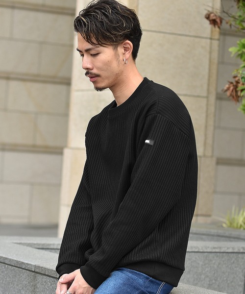 JOKER】ビッグワッフルオーバーサイズスウェットトレーナー 春服