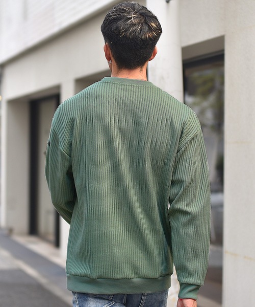 JOKER(ジョーカー)の「【JOKER】ビッグワッフルオーバーサイズスウェットトレーナー 春服(スウェット・メンズ・オフホワイト/ラベンダー/ブラック/ネイビー/グリーン・M/XL/L)」の10枚目の写真