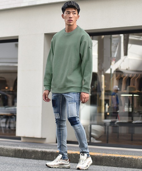 JOKER(ジョーカー)の「【JOKER】ビッグワッフルオーバーサイズスウェットトレーナー 春服(スウェット・メンズ・オフホワイト/ラベンダー/ブラック/ネイビー/グリーン・M/XL/L)」の21枚目の写真