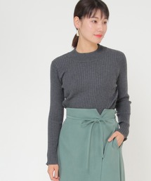AG抗菌モックネックリブプルオーバー
