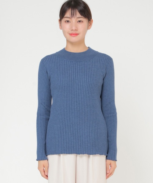 ikka（イッカ）の「AG抗菌モックネックリブプルオーバー（ニット/セーター・レディース・チャコールグレー/ブラック/ベージュ/オフホワイト/ネイビー/その他1・S/M/L）」の7枚目の写真