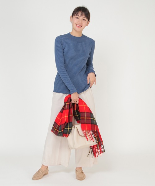 ikka（イッカ）の「AG抗菌モックネックリブプルオーバー（ニット/セーター・レディース・チャコールグレー/ブラック/ベージュ/オフホワイト/ネイビー/その他1・S/M/L）」の8枚目の写真