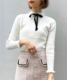 TITTY&CO. | タートルカラーリブニット(ニット/セーター)