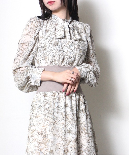 NOMAE(ノーマエ)の「【NOMAE】ウエストリブワンピース(ワンピース・レディース・ライトグレー/ブラック/ライトブラウン/ライトブルー/グレー・FREE)」の3枚目の写真