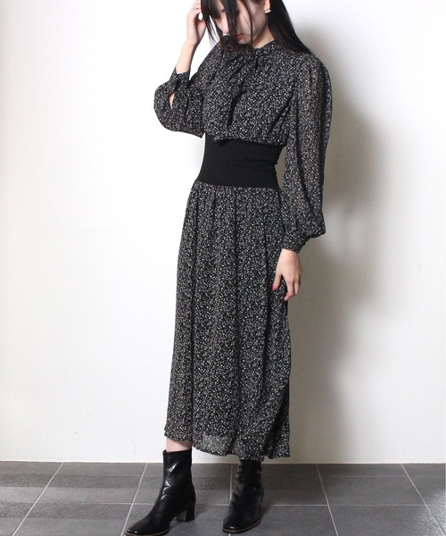 NOMAE(ノーマエ)の「【NOMAE】ウエストリブワンピース(ワンピース・レディース・ライトグレー/ブラック/ライトブラウン/ライトブルー/グレー・FREE)」の14枚目の写真