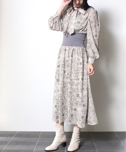 NOMAE(ノーマエ)の「【NOMAE】ウエストリブワンピース(ワンピース・レディース・ライトグレー/ブラック/ライトブラウン/ライトブルー/グレー・FREE)」の9枚目の写真
