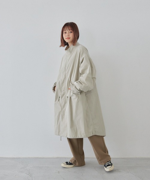 flaner（フラネ）の「Loose sleeve mods coat / ルーズスリーブモッズコート（モッズコート・レディース・カーキ/グレイッシュベージュ/ブラック・FREE）」の7枚目の写真