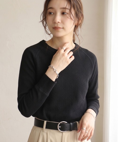 JEMORGAN（ジェーイーモーガン）の「JEMORGAN ワッフルラグランクルーネック（パック入）（Tシャツ/カットソー・レディース・ホワイト/ナチュラル/杢グレー/ネイビー/ブラック系その他・FREE）」の15枚目の写真