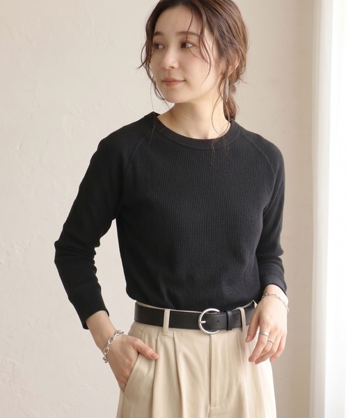 JEMORGAN（ジェーイーモーガン）の「JEMORGAN ワッフルラグランクルーネック（パック入）（Tシャツ/カットソー・レディース・ホワイト/ナチュラル/杢グレー/ネイビー/ブラック系その他・FREE）」の16枚目の写真