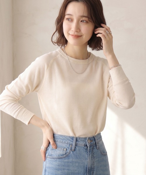 JEMORGAN（ジェーイーモーガン）の「JEMORGAN ワッフルラグランクルーネック（パック入）（Tシャツ/カットソー・レディース・ホワイト/ナチュラル/杢グレー/ネイビー/ブラック系その他・FREE）」の22枚目の写真
