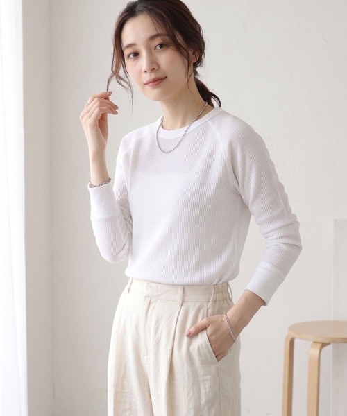 JEMORGAN（ジェーイーモーガン）の「JEMORGAN ワッフルラグランクルーネック（パック入）（Tシャツ/カットソー・レディース・ホワイト/ナチュラル/杢グレー/ネイビー/ブラック系その他・FREE）」の13枚目の写真