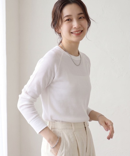 JEMORGAN（ジェーイーモーガン）の「JEMORGAN ワッフルラグランクルーネック（パック入）（Tシャツ/カットソー・レディース・ホワイト/ナチュラル/杢グレー/ネイビー/ブラック系その他・FREE）」の14枚目の写真