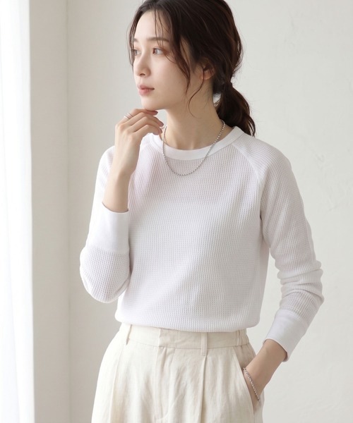 JEMORGAN（ジェーイーモーガン）の「JEMORGAN ワッフルラグランクルーネック（パック入）（Tシャツ/カットソー・レディース・ホワイト/ナチュラル/杢グレー/ネイビー/ブラック系その他・FREE）」の12枚目の写真