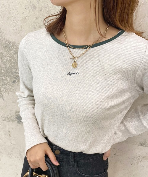 apres jour(アプレジュール)の「リンガーリブロンT【ZOZOTOWN限定アイテム】(Tシャツ/カットソー・レディース・グリーン/アイボリー/ナチュラル・X-LARGE/フリー)」の22枚目の写真