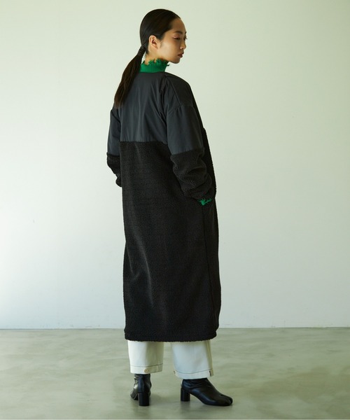 VACANCY(ヴァカンシー)の「ボア切替ノーカラーロングコート(ノーカラーコート・レディース・アイボリー/モカ/ブラック・FREE)」の21枚目の写真