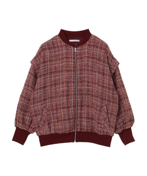 ELENCARE DUE（エレンカーレデュエ）の「・ELENCARE DUE ツィードチェックブルゾン＊（ブルゾン・レディース・ピンク/ブラウン/ネイビー・FREE）」の20枚目の写真