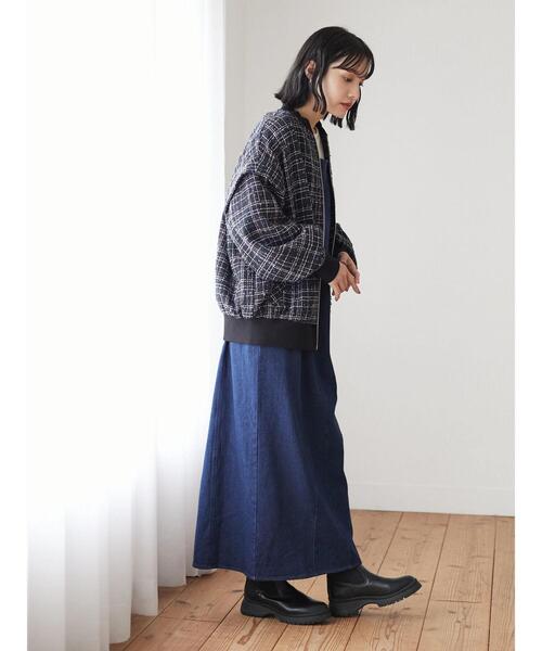 ELENCARE DUE（エレンカーレデュエ）の「・ELENCARE DUE ツィードチェックブルゾン＊（ブルゾン・レディース・ピンク/ブラウン/ネイビー・FREE）」の8枚目の写真