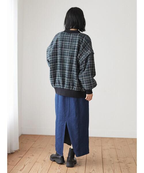 ELENCARE DUE（エレンカーレデュエ）の「・ELENCARE DUE ツィードチェックブルゾン＊（ブルゾン・レディース・ピンク/ブラウン/ネイビー・FREE）」の9枚目の写真