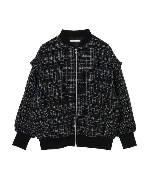 ELENCARE DUE（エレンカーレデュエ）の「・ELENCARE DUE ツィードチェックブルゾン＊（ブルゾン・レディース・ピンク/ブラウン/ネイビー・FREE）」の12枚目の写真