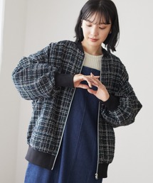 ELENCARE DUE | ・ELENCARE DUE ツィードチェックブルゾン＊(ブルゾン)