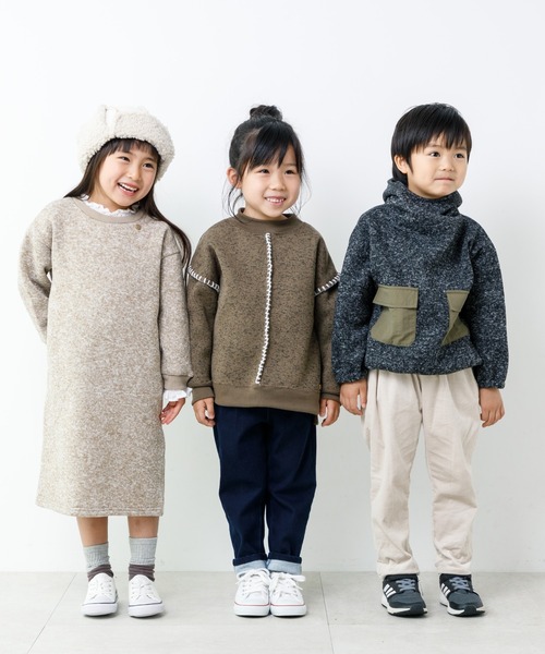 MAKE YOUR DAY(メイクユアデイ)の「ハイネックプルオーバー■80~140cm(スウェット・キッズ・チャコールグレー/ベージュ/ブラウン・90/100/110/120/80/130/140)」の21枚目の写真