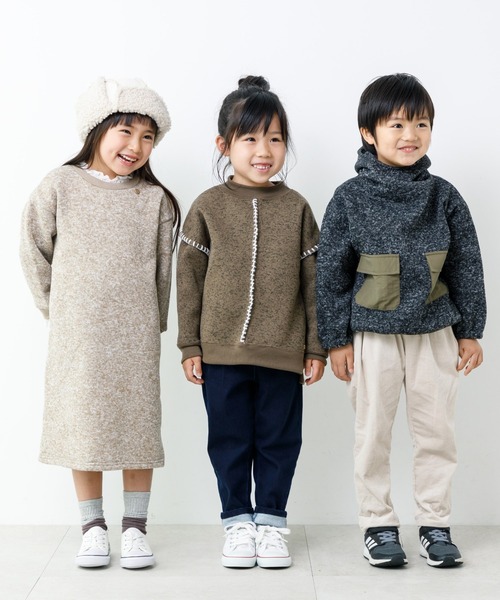MAKE YOUR DAY(メイクユアデイ)の「ハイネックプルオーバー■80~140cm(スウェット・キッズ・チャコールグレー/ベージュ/ブラウン・90/100/110/120/80/130/140)」の22枚目の写真